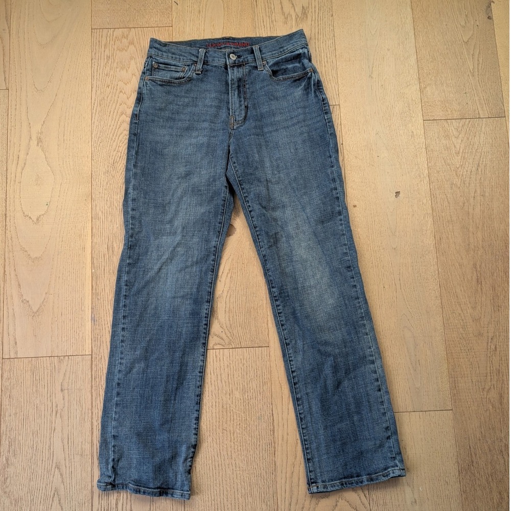 Lucky Brand Straight Leg Jeans Mens 29x32 Med Wash Blue Denim some distressed
